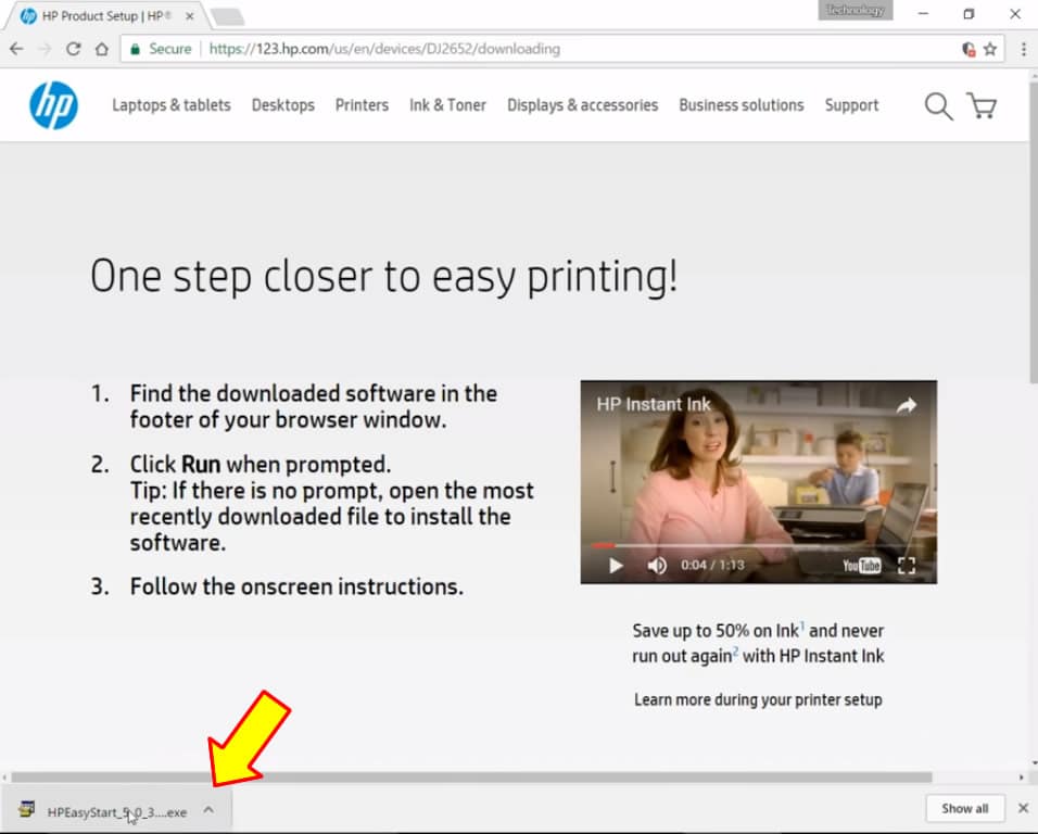 start the installation start the installation