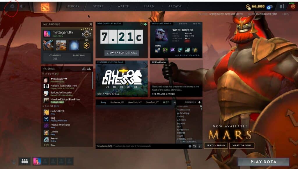 At the main screen, select the Gear (top left). At the main screen, select the Gear (top left).