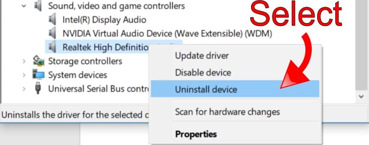Uninstall Realtek Audio Device Uninstall Realtek Audio Device