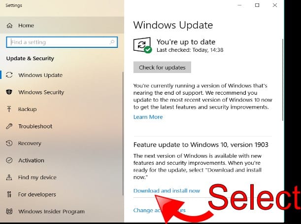 Update to 1903 Version of Windows 10 Update to 1903 Version of Windows 10