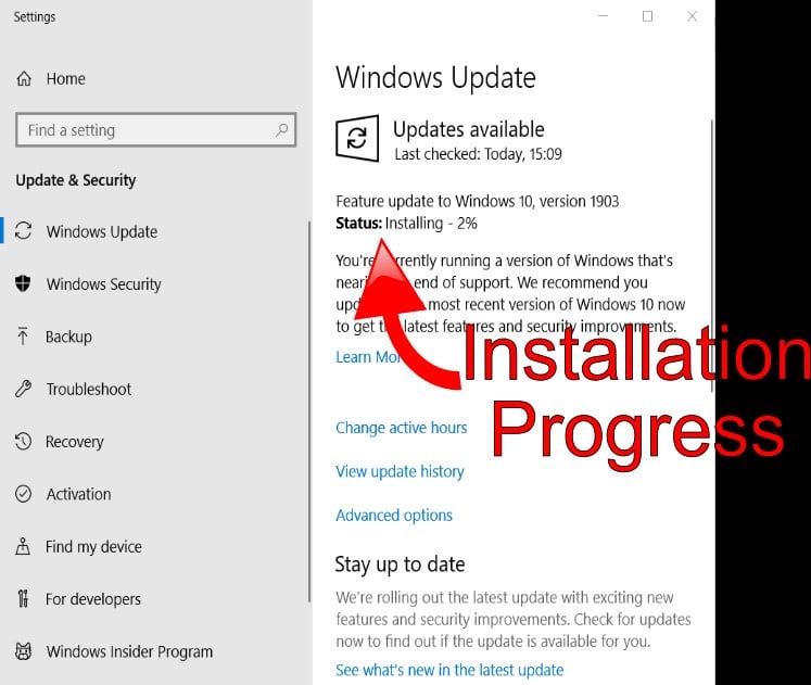 Installing Latest Windows Update Installing Latest Windows Update