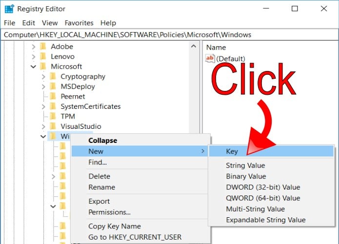 Add New Registry Key Add New Registry Key