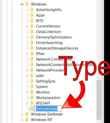 Create DeviceInstall Policy Key Create DeviceInstall Policy Key