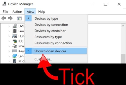Show Hidden Devices Show Hidden Devices