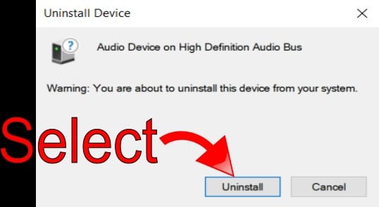 Select Uninstall from Prompt Select Uninstall from Prompt