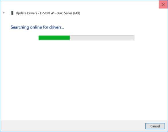 Driver Search Progress Driver Search Progress
