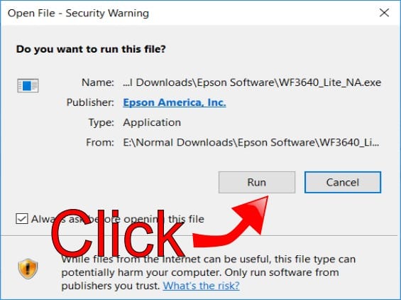 Run Epson Installer Run Epson Installer