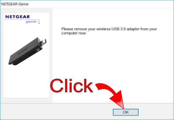 Remove Wireless Adapter and Click OK Remove Wireless Adapter and Click OK
