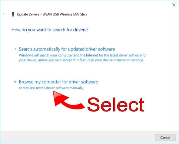 Select Browse My PC Select Browse My PC