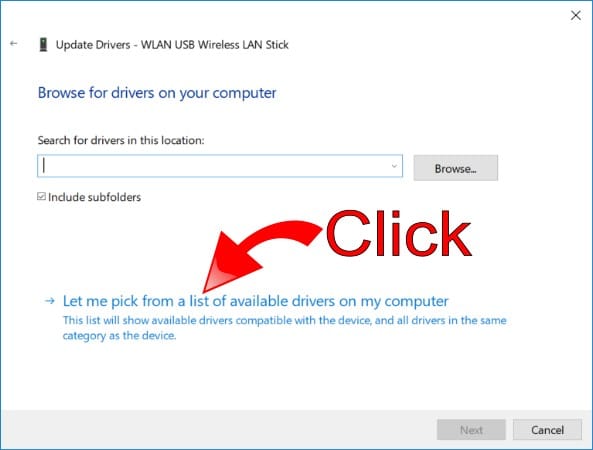 Select from Available Drivers Select from Available Drivers