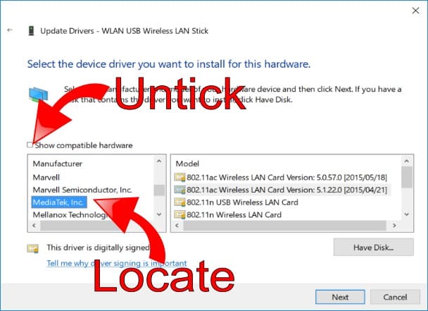 Locate MediaTek Drivers Locate MediaTek Drivers