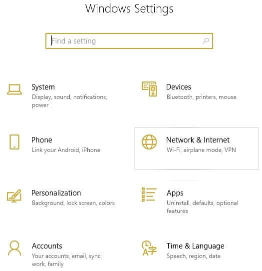 Windows Settings Windows Settings