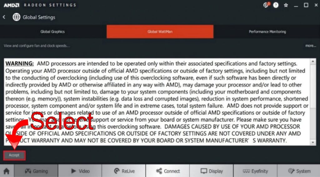 Accept Warning Notification Accept Warning Notification