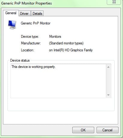 device properties monitor properties