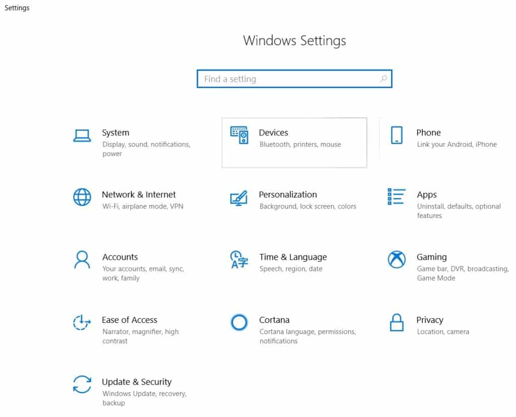 Settings app Settings app