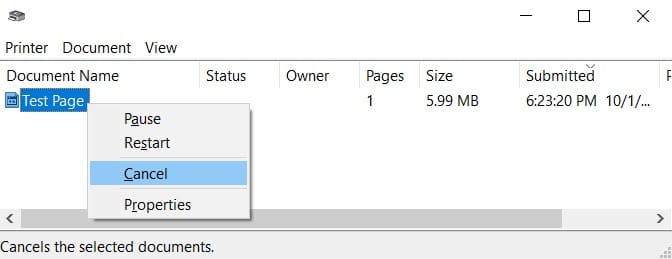 clicking Cancel clicking Cancel