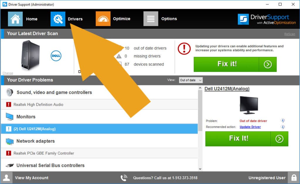 Checking which drivers need updated with Driver Support Checking which drivers need updated with Driver Support