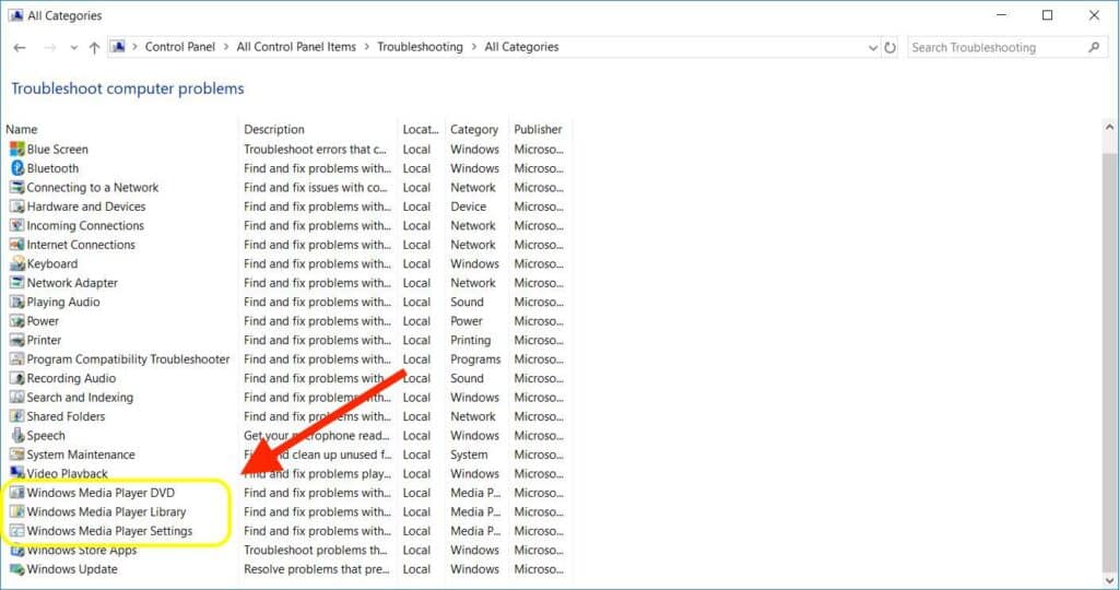 windows media problems troubleshoot computer problems