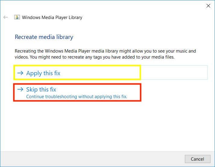 apply this fix recreate media library