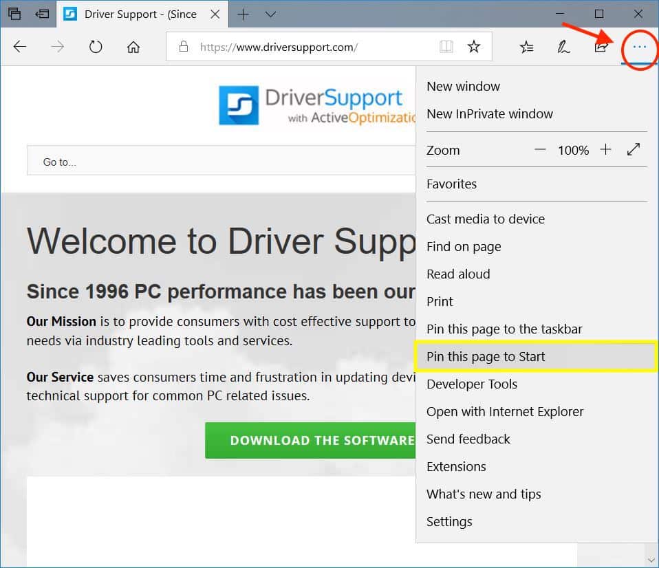 Pin this page to Start Pin this page to Start