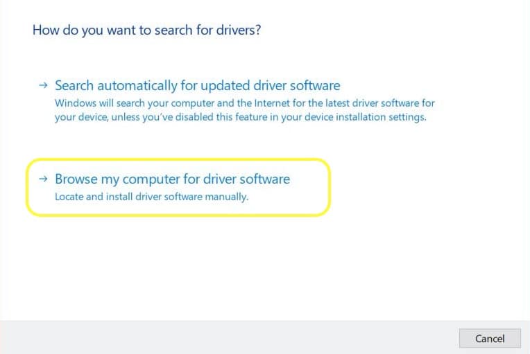 Search for a Driver Search for a Driver