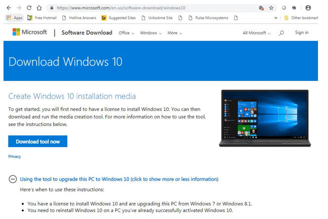 upgrade from Windows XP
