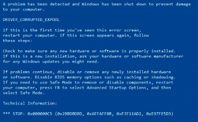 driver corrupted EXPOOL error