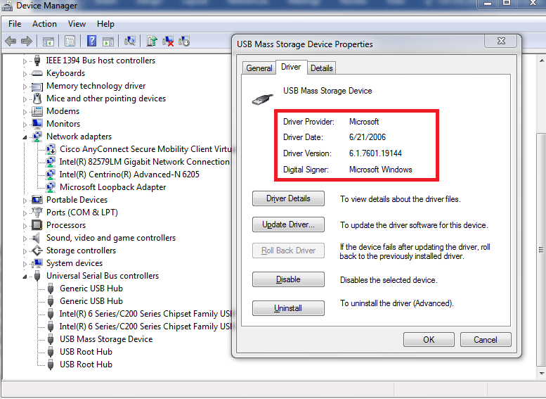 find out what drivers you have Driver Properties