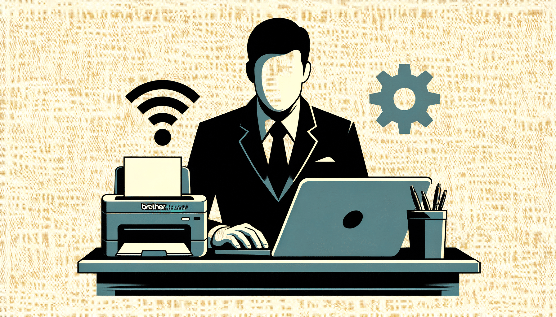 Illustration of Brother HL-L2350DW driver update process with laptop and printer