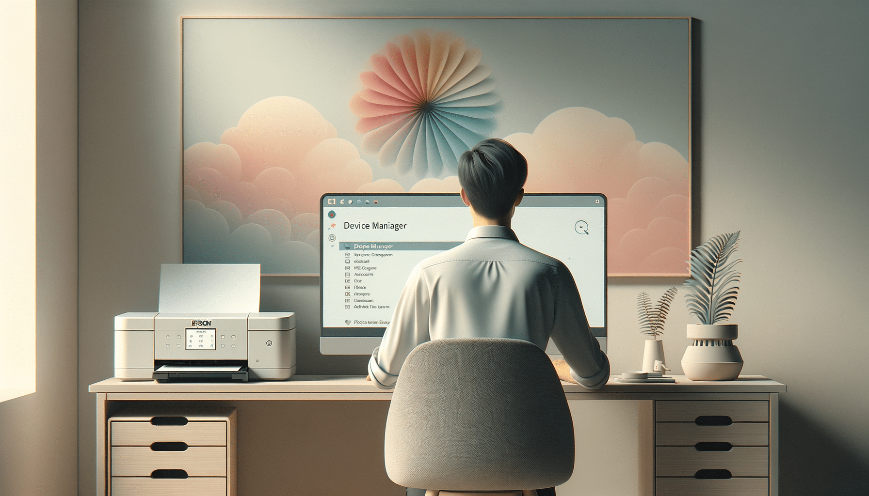 checking Epson EcoTank ET-4760 driver status on computer Device Manager