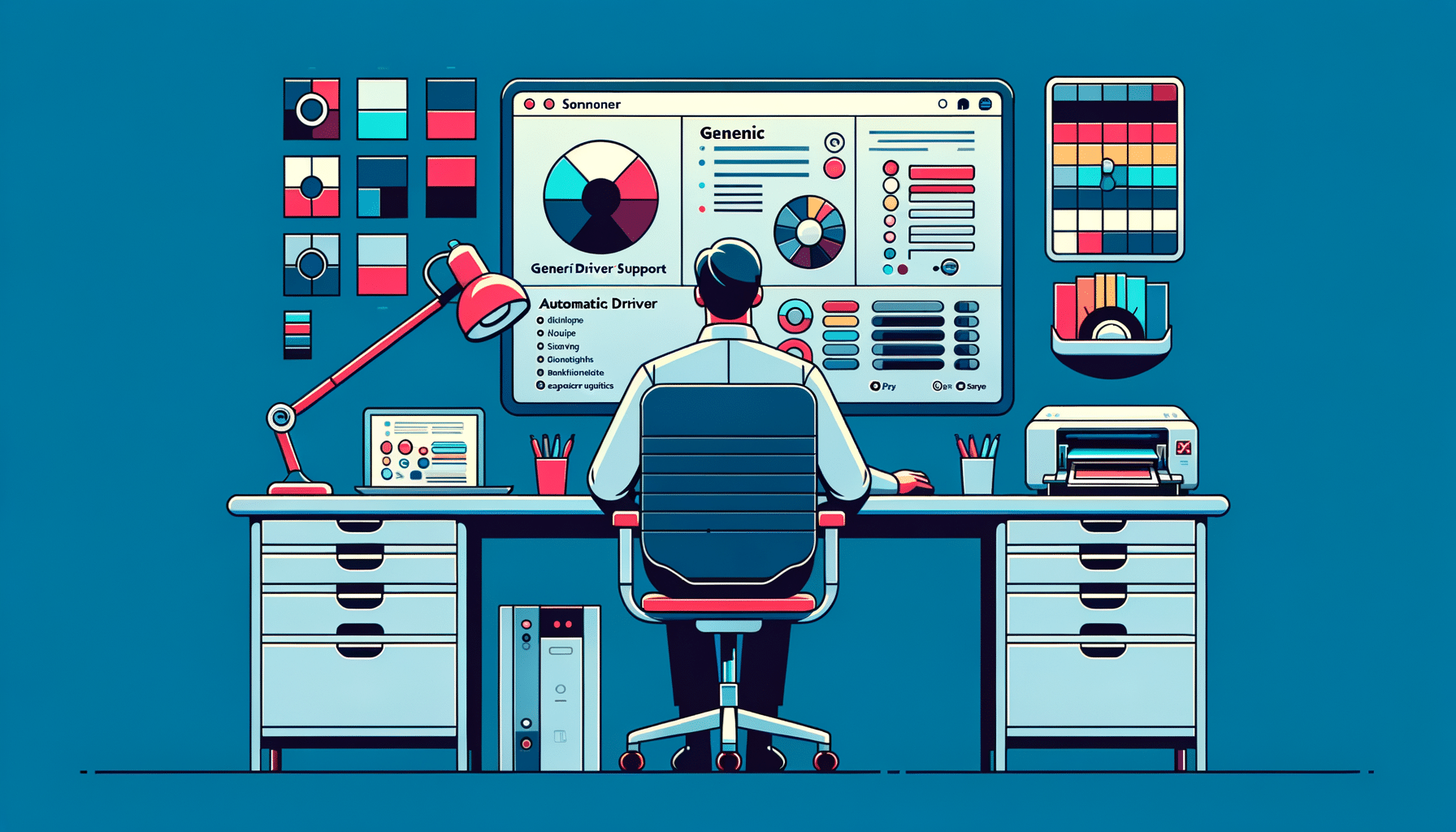 User updating Kodak Alaris S2040 scanner driver using DriverSupport software on a desktop