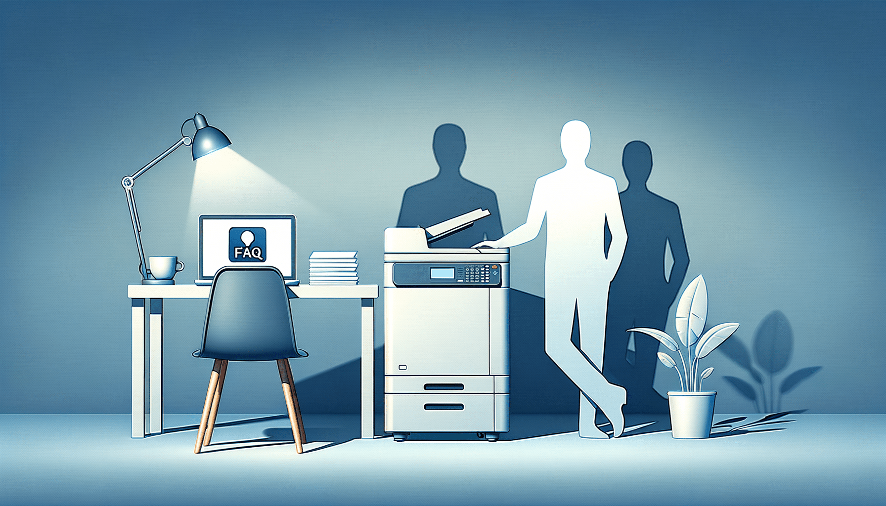 Person troubleshooting paper jam in Xerox WorkCentre 3335 next to laptop with FAQ