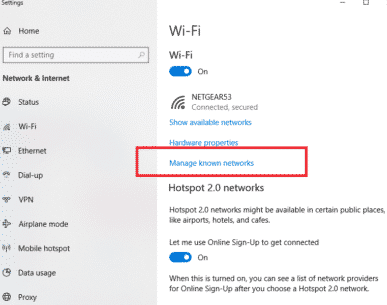Manage Known Networks Manage Known Networks