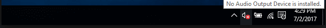 No Audio Output Device is installed No Audio Output Device is installed