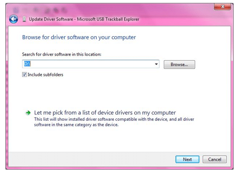 select Browse my computer for the downloaded driver select Browse my computer for the downloaded driver