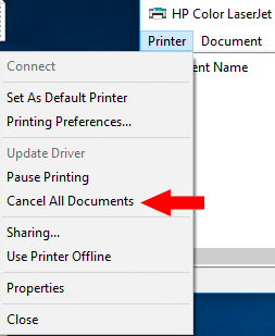 Cancel All Documents Cancel All Documents
