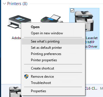right click and select See what's printing right click and select See what's printing
