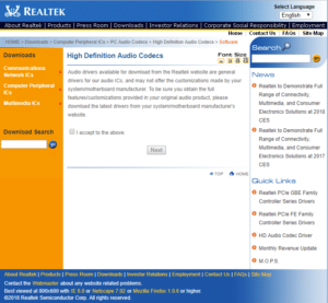 Realtek HD Audio Manager Realtek HD Audio Manager