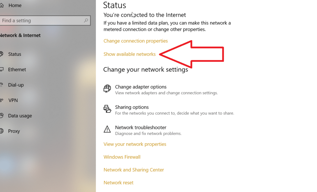 Show Available Networks