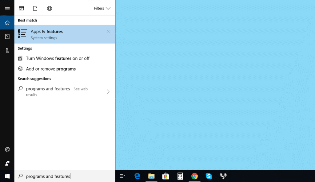 Open Apps and Features Open Apps and Features